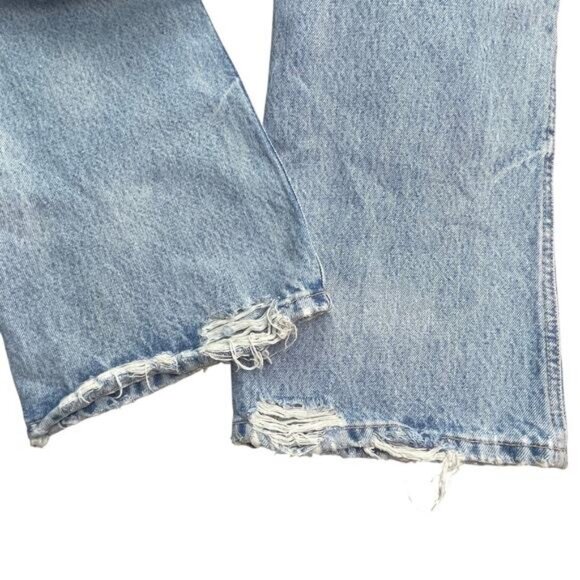 NWT ZARA Low Rise Super Wide Leg Jeans Size 0 Destroyed DIstressing Detail - Picture 12 of 12